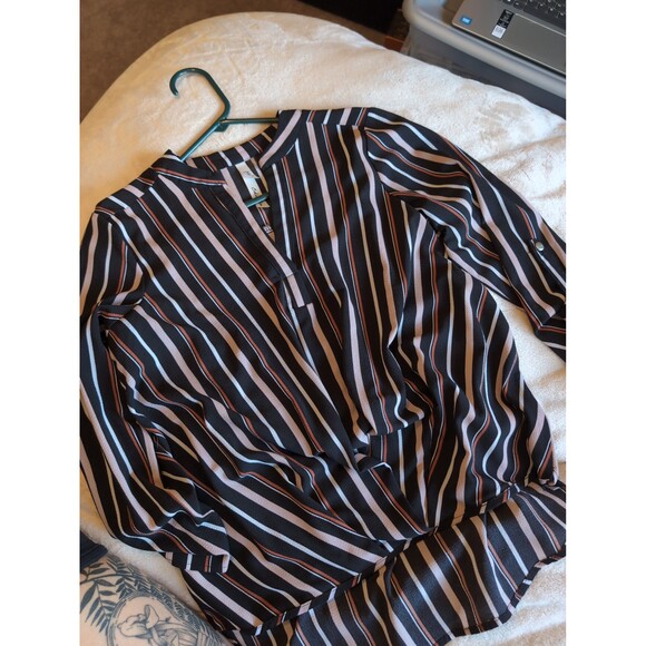 Flowy striped work shirt size medium - Picture 1 of 4